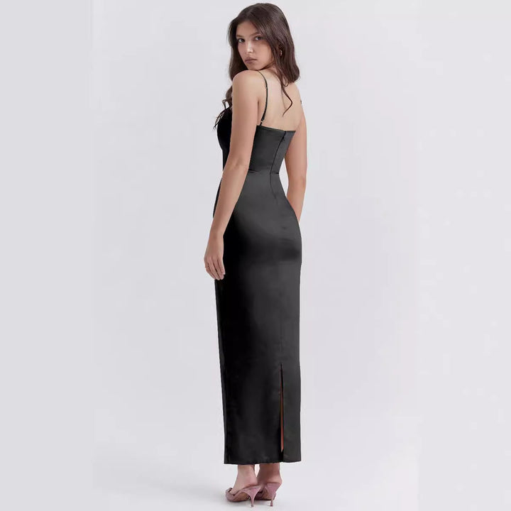 Women’s Maxi Dress – Luxury Fabric – Figure-Hugging Fit – Sleeveless Elegant Design