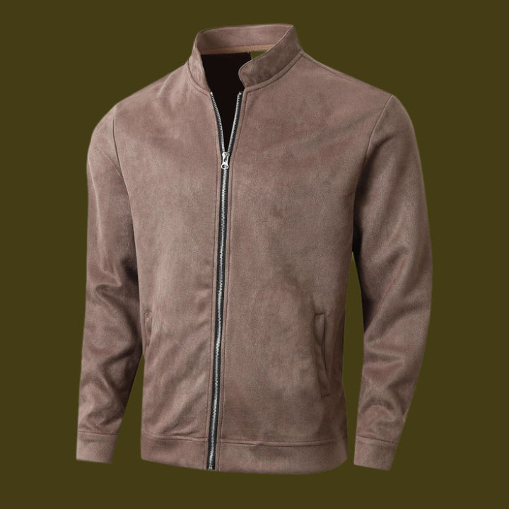 Men’s Casual Jacket - Slim Fit - Mock Neck - Zipper Front - Minimalist Lightweight Design