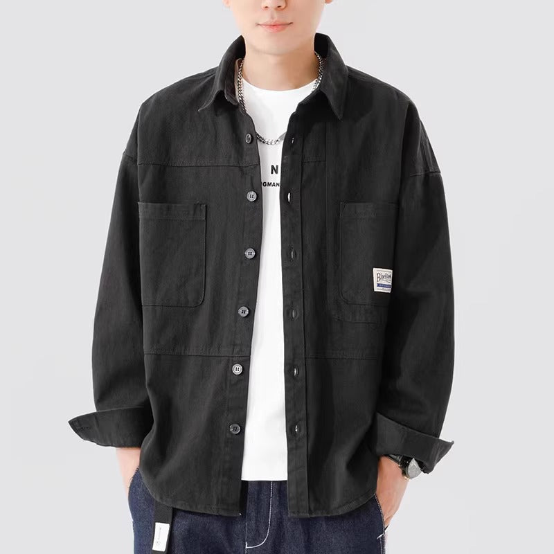 Men’s Overshirt Jacket - 100% Cotton - Relaxed Fit - Button-Up - Utility Chest Pockets