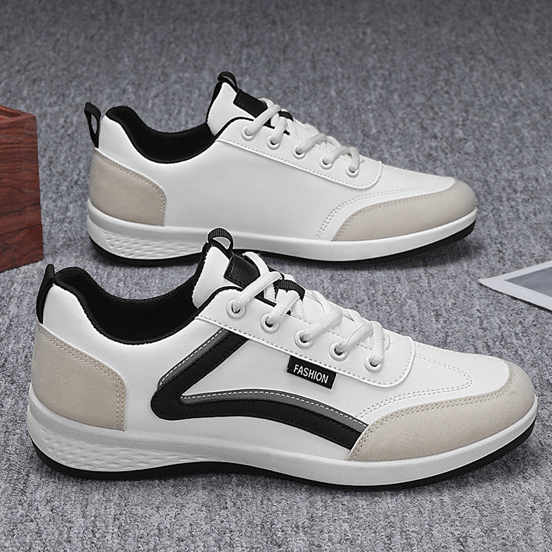 Men’s Sneakers - Lace-Up Athletic Fit - Suede-Like Panels - Casual & Sport Use