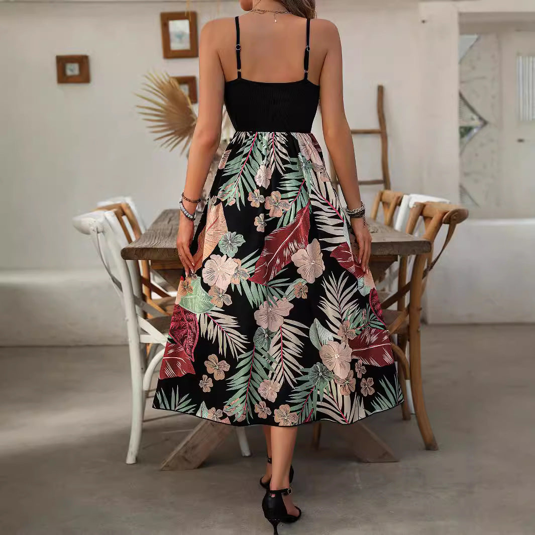 Women’s Sundress – Relaxed Fit – Spaghetti Straps – Breathable Blend – Midi Length