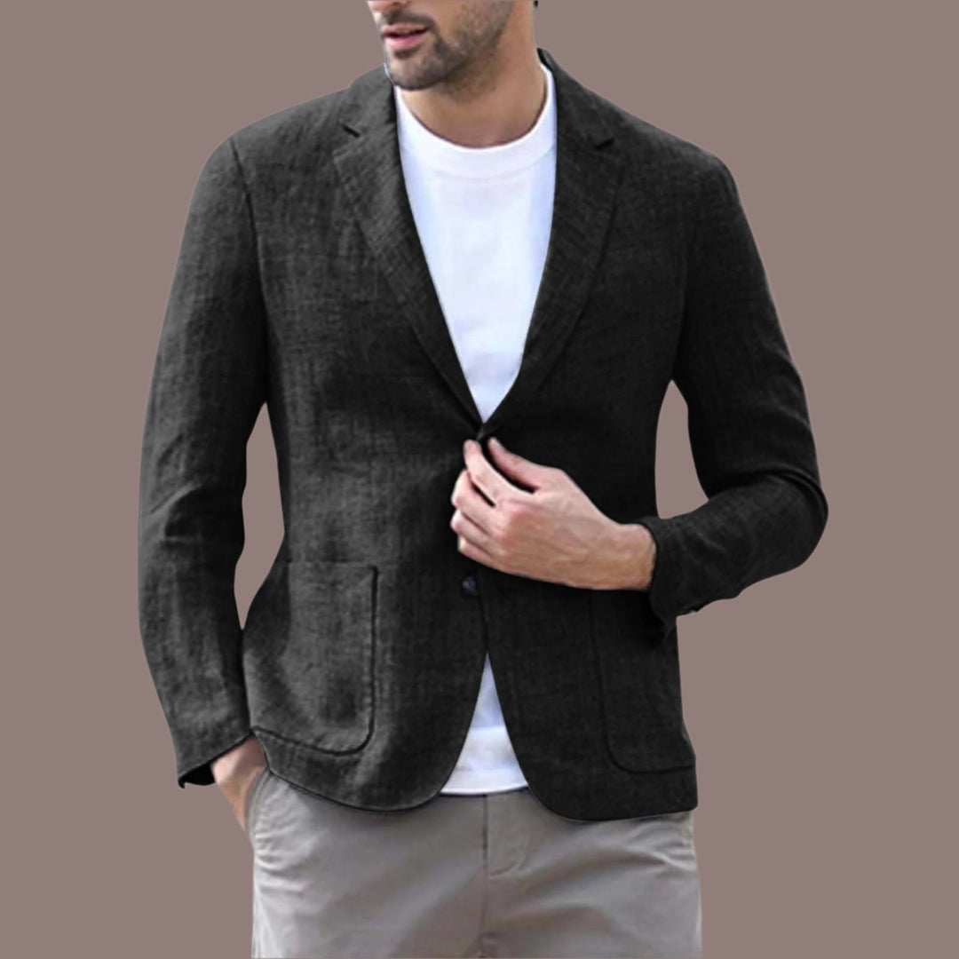 Men’s Blazer – Slim Fit – Linen Blend – Single Breasted – Notch Lapel – Casual Style