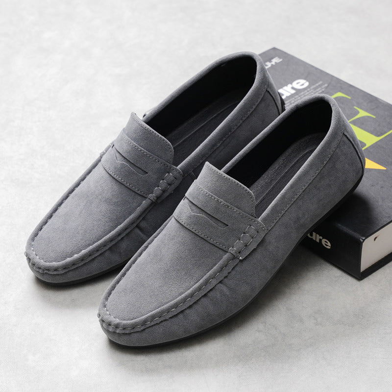 Men’s Loafers - Suede Slip-On - Moc Toe Design - Casual Comfort Fit