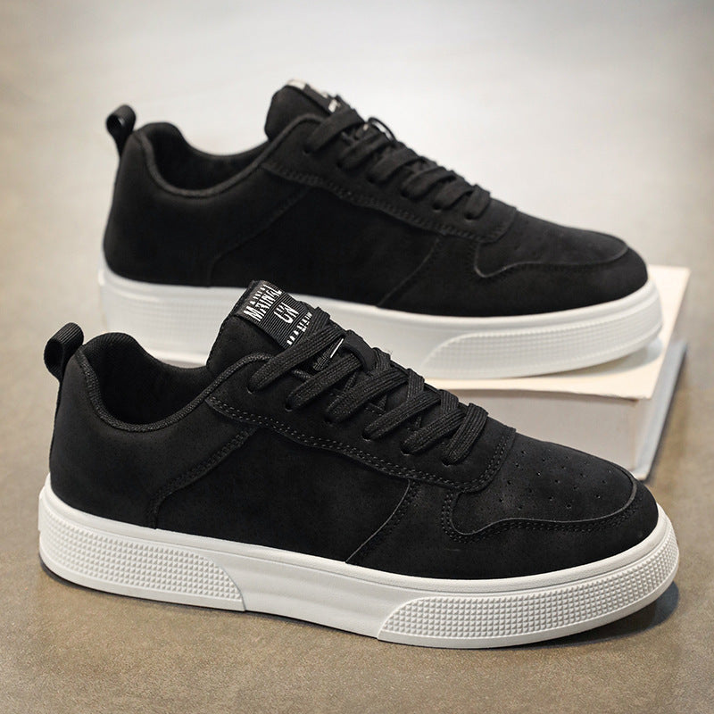 Men’s Low-Top Sneakers - Suede Upper - Lace-Up - Breathable Perforated Design - Rubber Sole