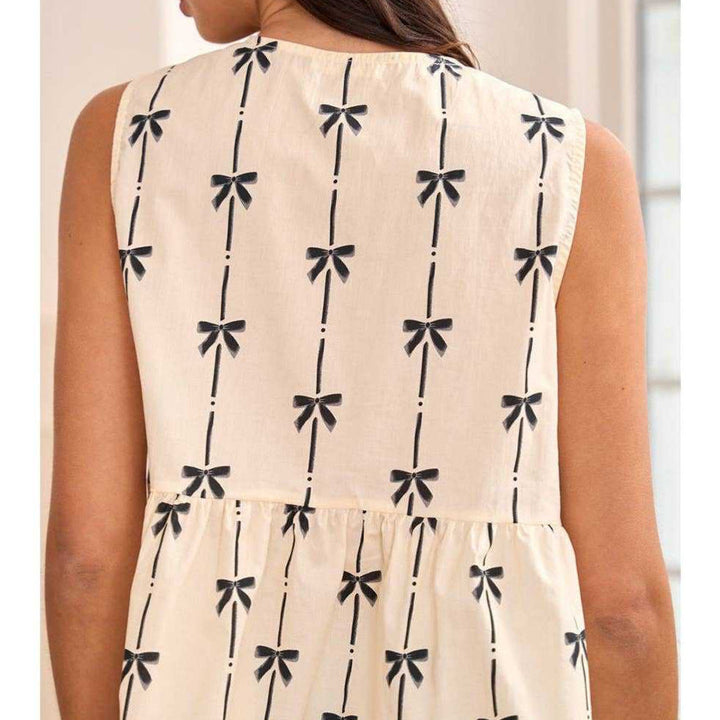 Women’s Sleeveless Peplum Top – V-Neck Tie Front – Lightweight Fitted Silhouette