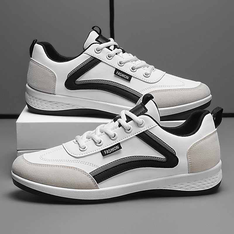 Men’s Sneakers - Lace-Up Athletic Fit - Suede-Like Panels - Casual & Sport Use
