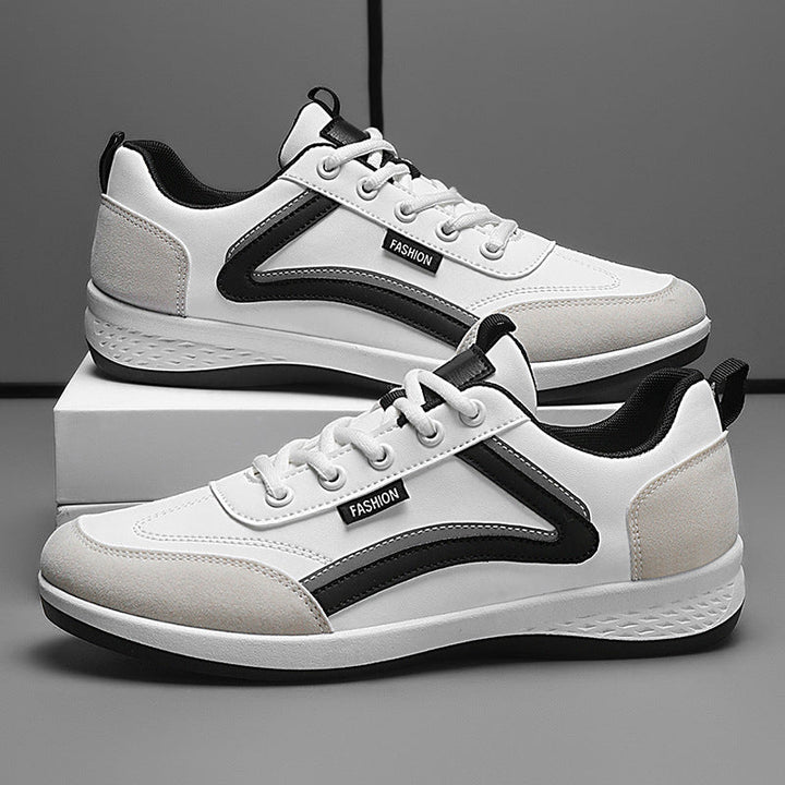Men’s Sneakers - Lace-Up Athletic Fit - Suede-Like Panels - Casual & Sport Use