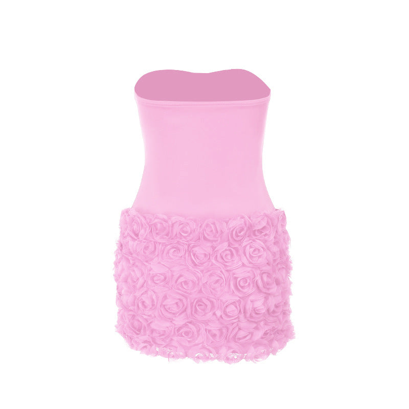 Women’s Mini Dress - Strapless Corset Bodice - Ruffled Skirt