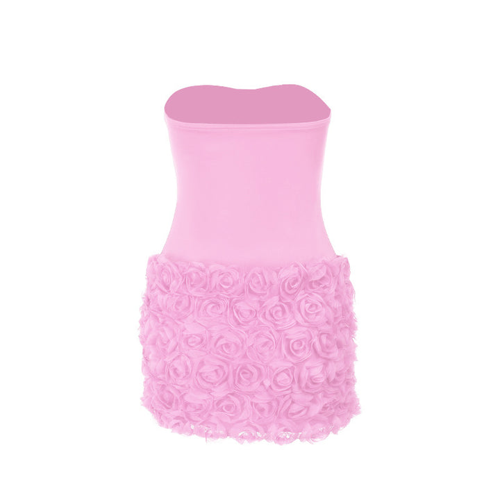 Women’s Mini Dress - Strapless Corset Bodice - Ruffled Skirt