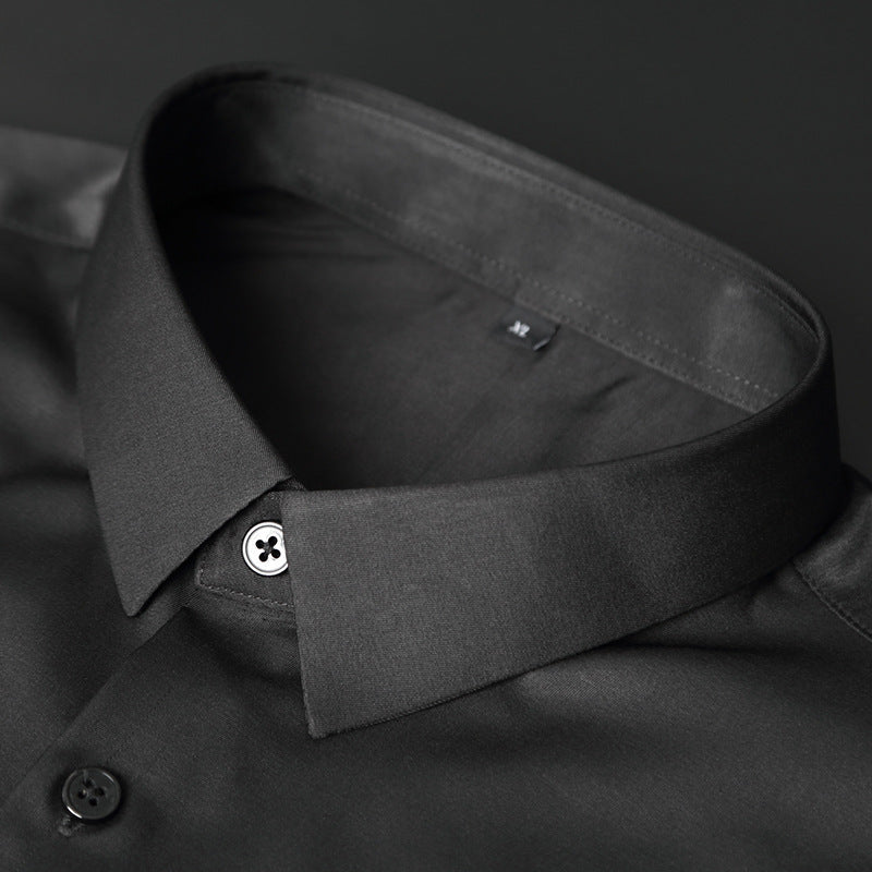 Men’s Button-Up Shirt - Slim Fit - Stretch Fabric - Wrinkle-Resistant Business Wear