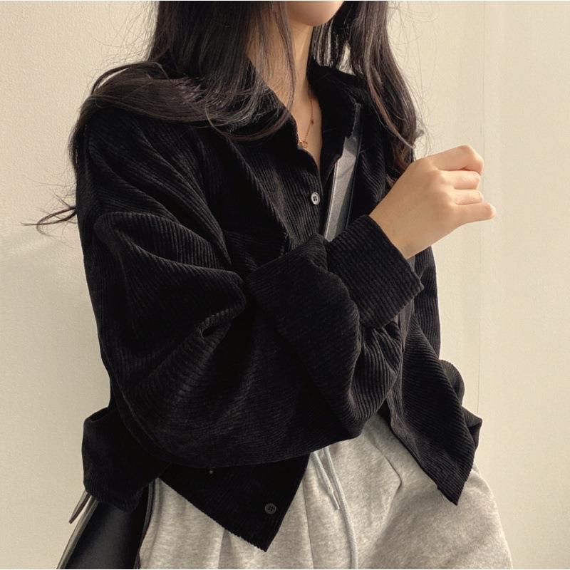 Women’s Shirt Jacket – Corduroy – Oversized Fit – Button Down – Long Sleeve Casual Layer