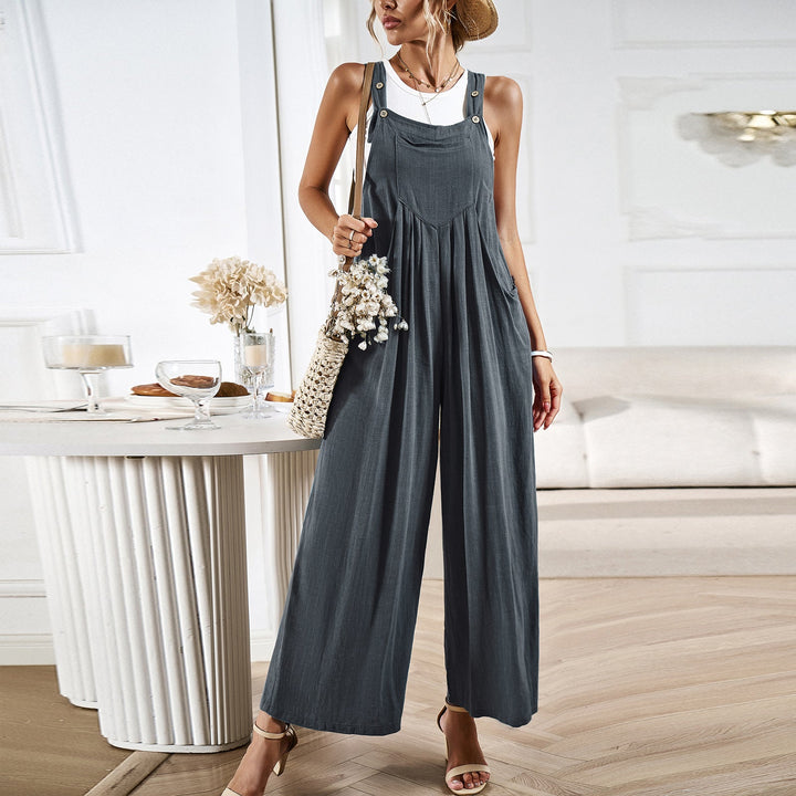Women’s Jumpsuit Overalls – Adjustable Straps – Wide Leg – Lightweight Cotton – Relaxed Fit