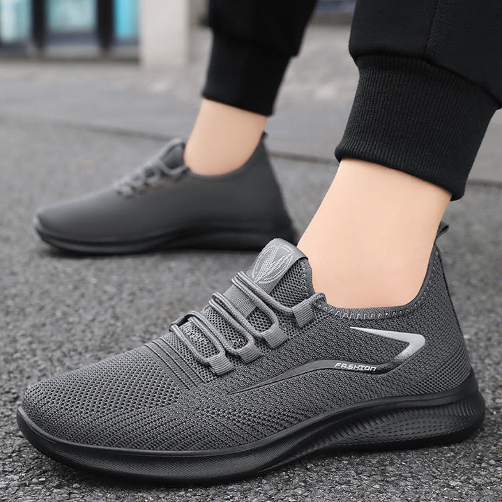 Men’s Sneakers - Lightweight Fly-Knit - Flexible Sole - Lace-Up Casual Comfort