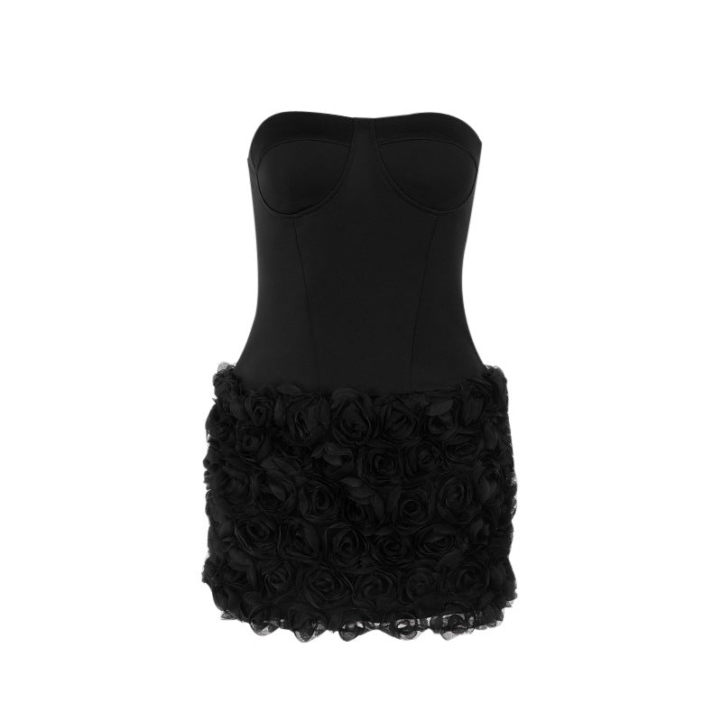 Women’s Mini Dress - Strapless Corset Bodice - Ruffled Skirt