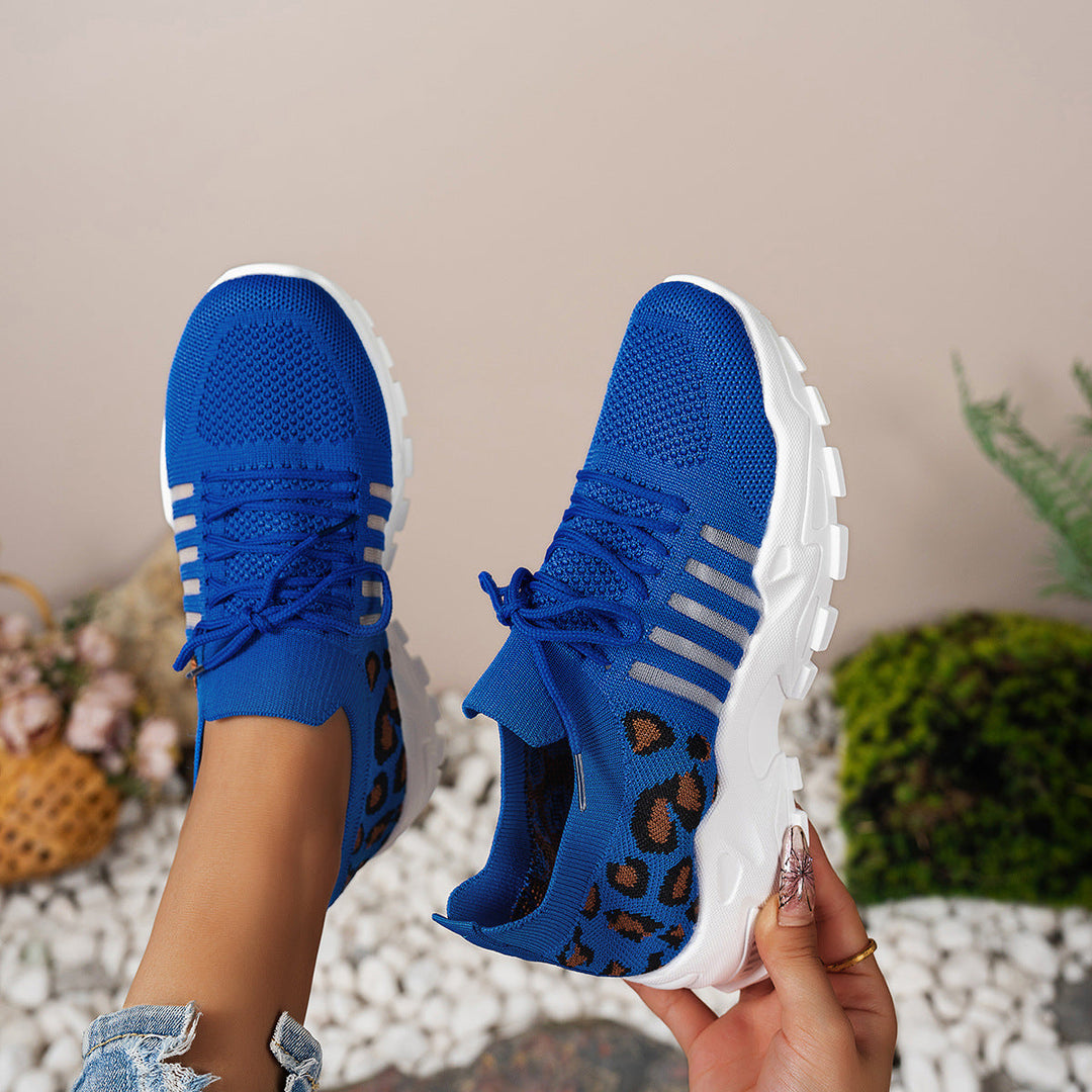 Women’s Athletic Sneakers – Flyknit Upper – Low-Top – Breathable – Cushioned Sole