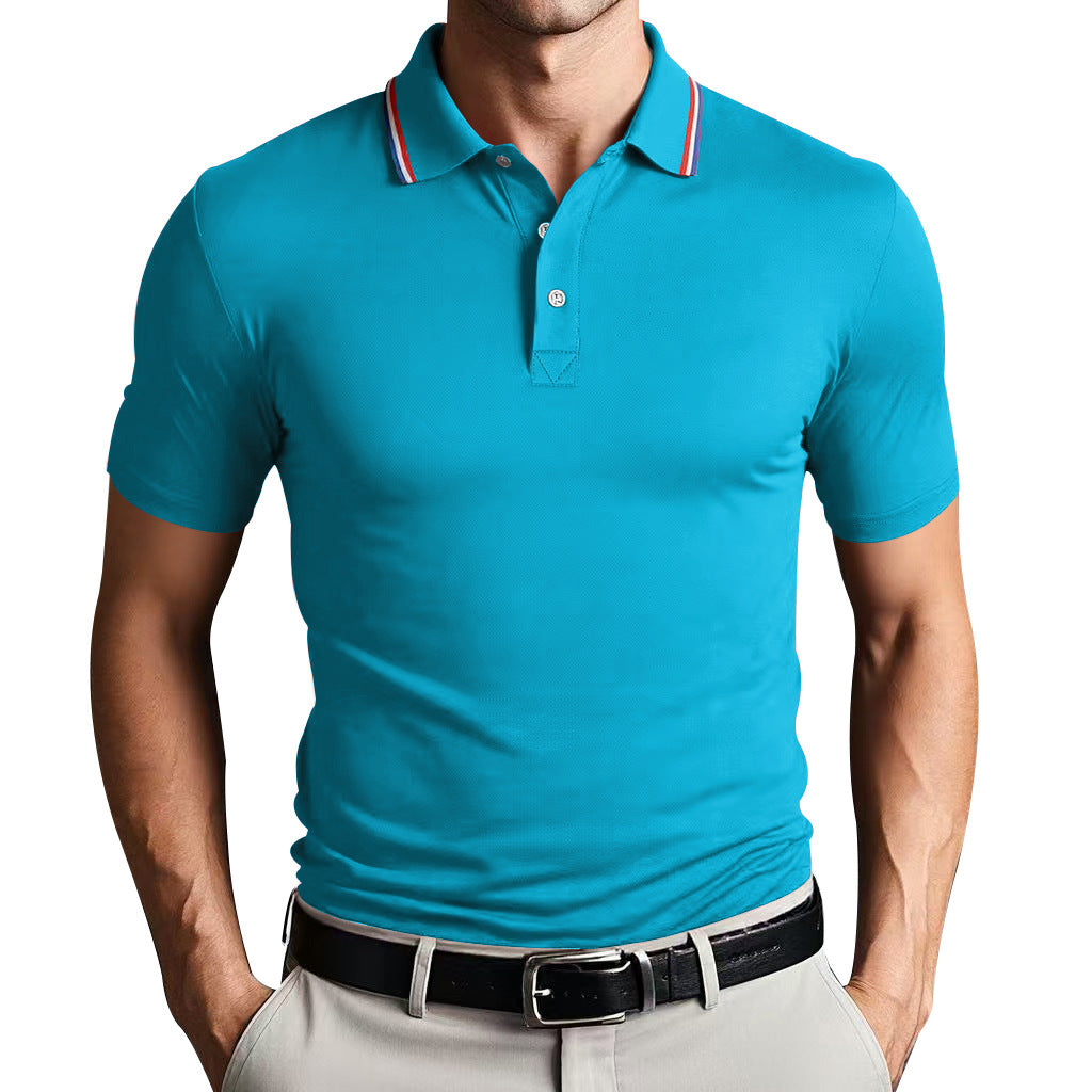 Men’s Polo Shirt - Slim Fit - Breathable Blend - Short Sleeve Modern Collar