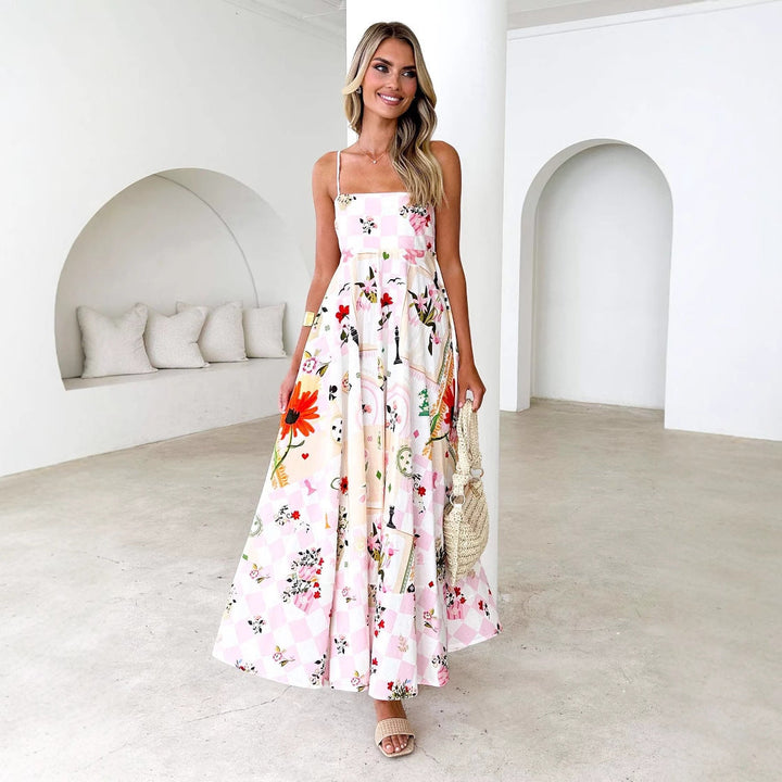 Women’s Maxi Dress – Smocked Back – Spaghetti Strap – Lightweight Flowing Fit
