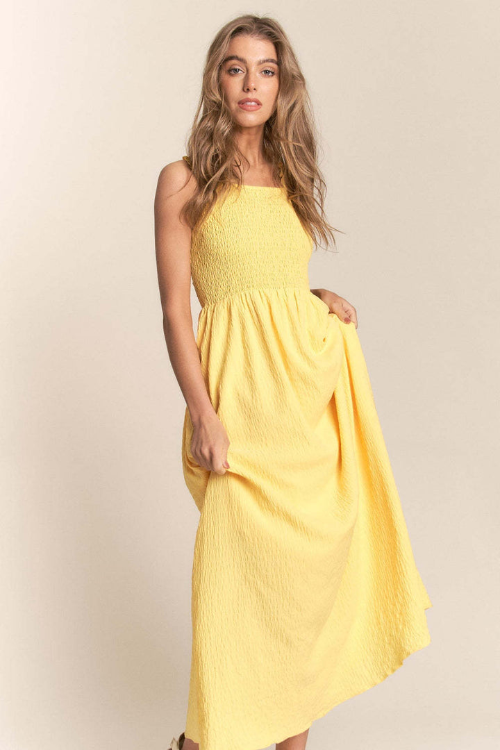 Women’s Maxi Dress – Lightweight Cotton – Smocked Bodice – Sleeveless – Flowy Fit