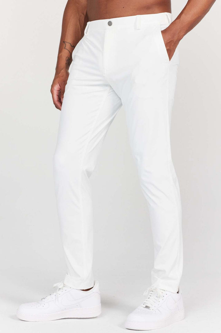 Men’s Slim Fit Pants - Full Length - Soft Breathable Fabric - Rear Pockets - Casual Style