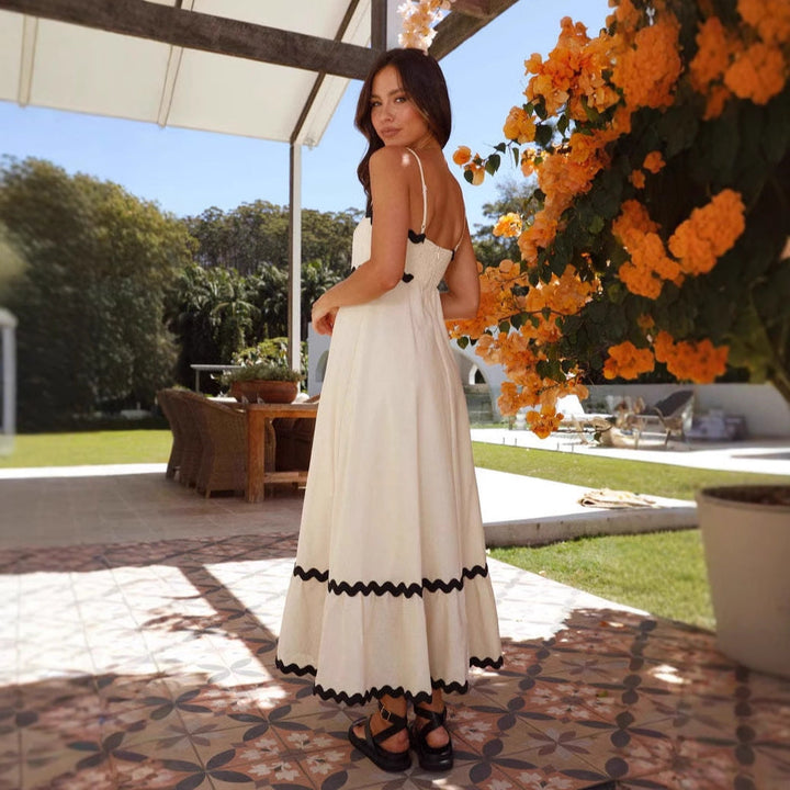 Women’s Maxi Dress – Sleeveless – Spaghetti Straps – Scalloped Trim – Lightweight Fabric