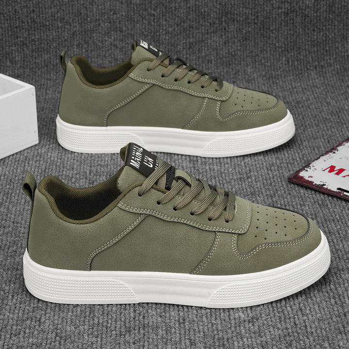 Men’s Low-Top Sneakers - Suede Upper - Lace-Up - Breathable Perforated Design - Rubber Sole