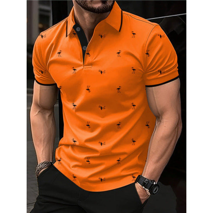 Men’s Polo Shirt – Cotton Blend – Regular Fit – Short Sleeve – Printed Casual Style