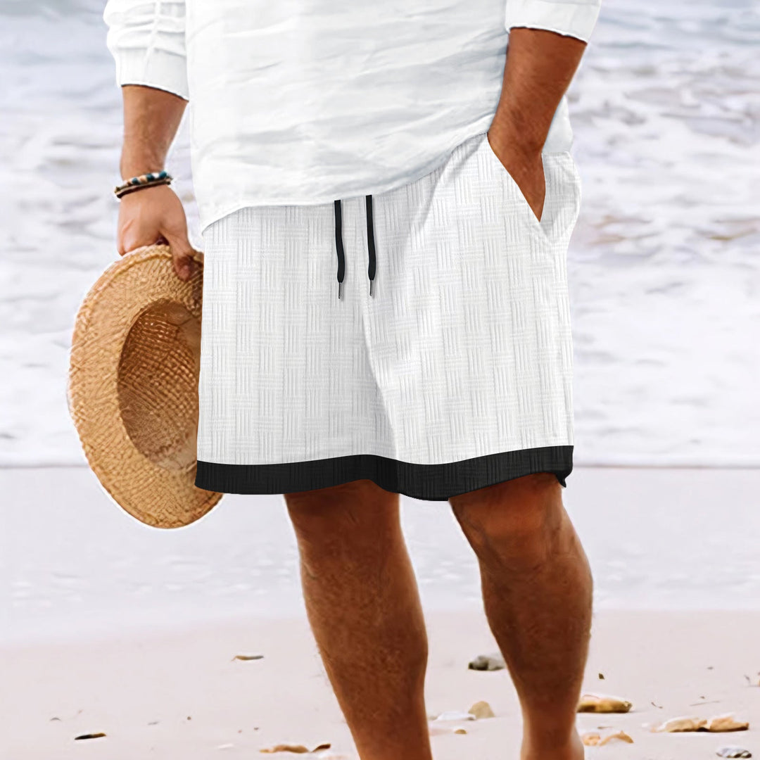 Men’s Beach Shorts – Relaxed Fit – Breathable Blend – Elastic Waist – Mid-Thigh Length