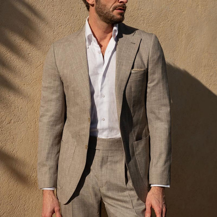 Men’s Blazer - Linen - Slim Fit - Single Breasted - Notch Lapel Business Casual