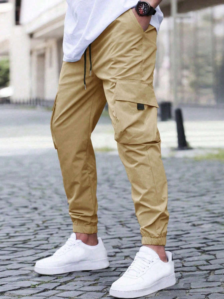 Men’s Cargo Jogger Pants - Cotton Blend - Relaxed Fit - Drawstring Waist - Elastic Cuffs