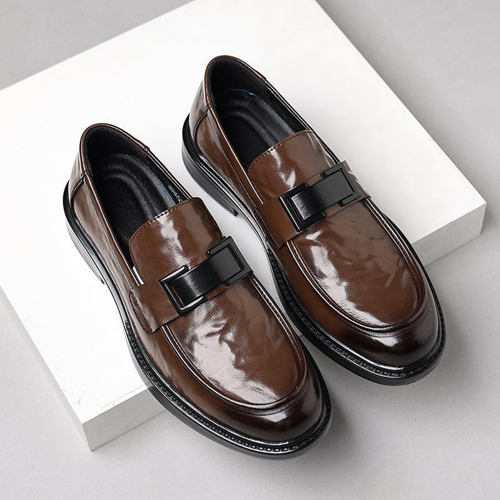 Men’s Leather Loafers – Genuine Leather – Slip-On – Pointed Toe – Formal Dress Shoe