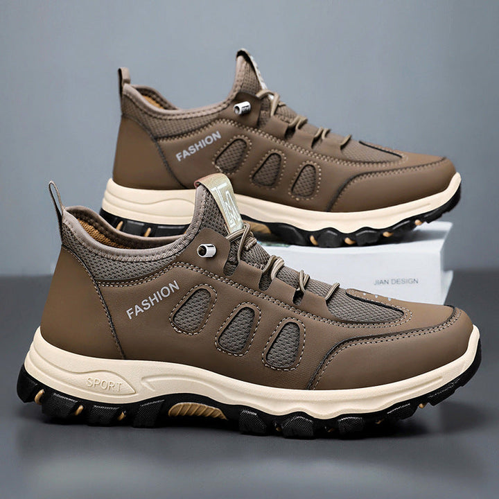Men’s Hiking Shoes – Breathable Mesh – Synthetic Leather – Rugged Grip Trail Sole
