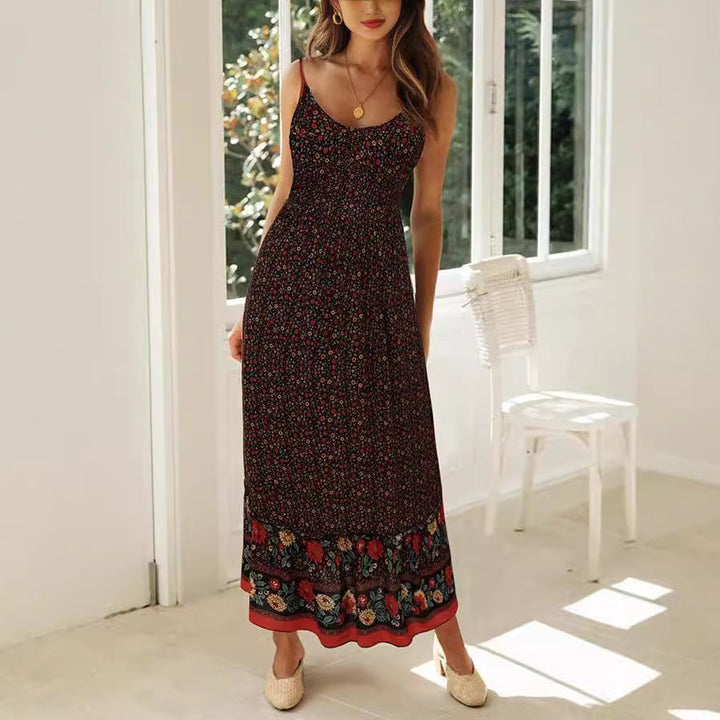 Women’s Sundress – Lightweight Fabric – V-Neck – Adjustable Straps – Flowy Fit