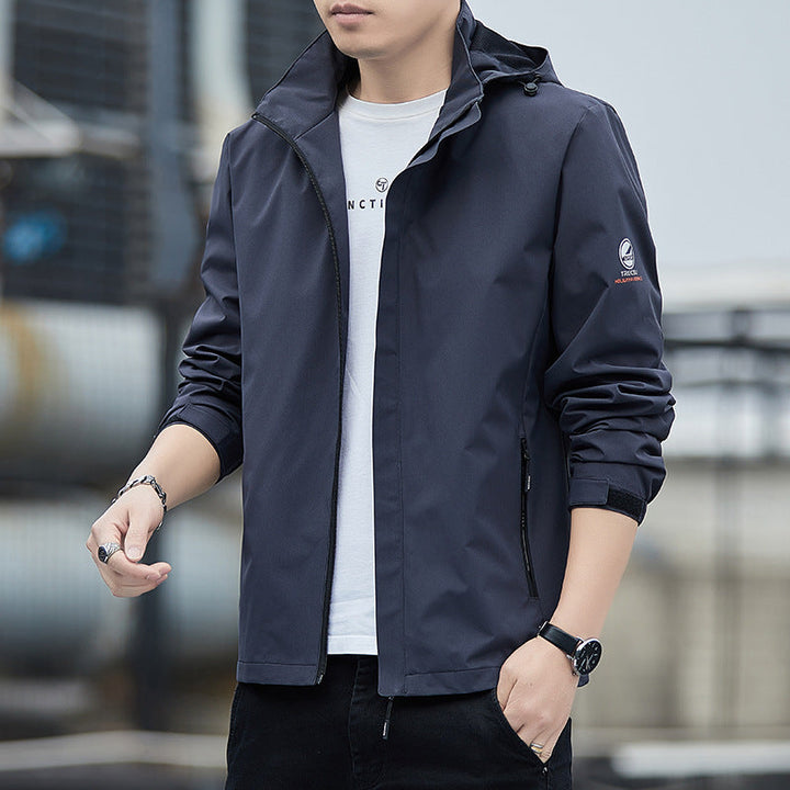 Men’s Windbreaker Jacket – Lightweight Fit – Detachable Hood – Adjustable Cuffs