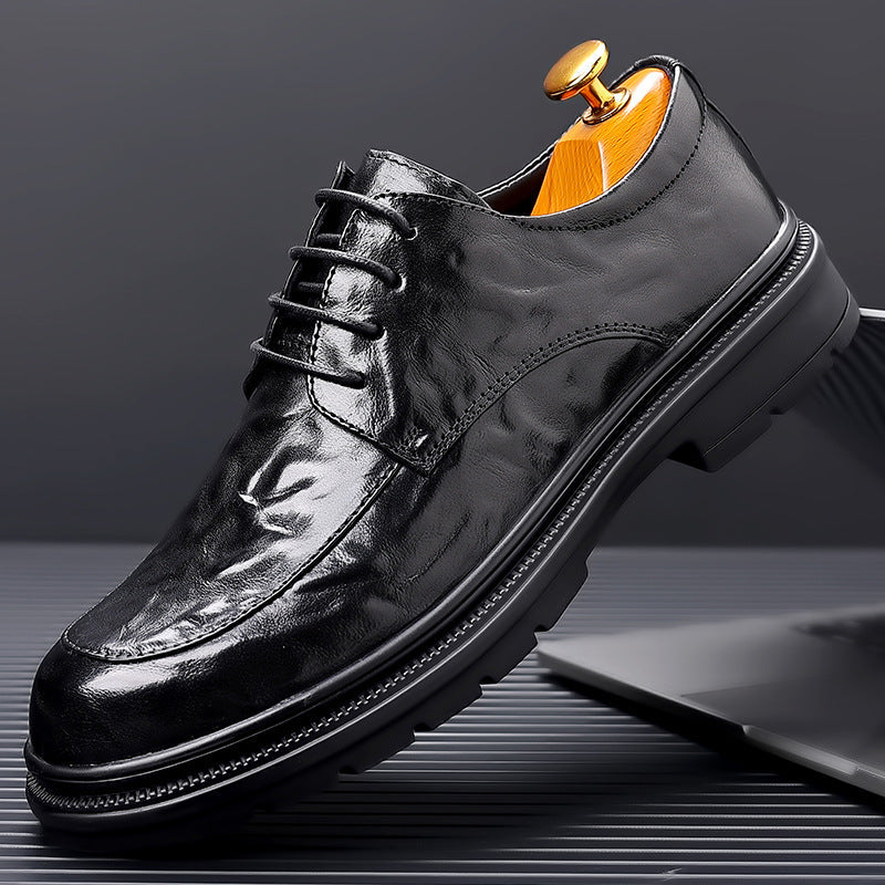 Men’s Dress Shoes - Leather Hand-Grained - Oxford Style - Closed Lacing Formal Fit