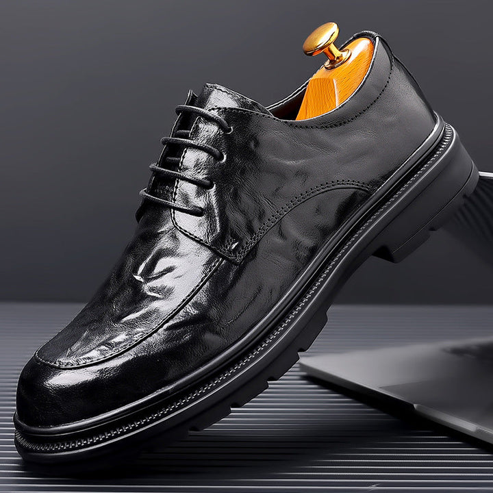 Men’s Dress Shoes - Leather Hand-Grained - Oxford Style - Closed Lacing Formal Fit
