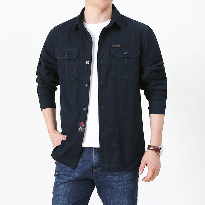 Men’s Shirt Jacket - Cotton Blend - Relaxed Fit - Button Down with Utility Pockets