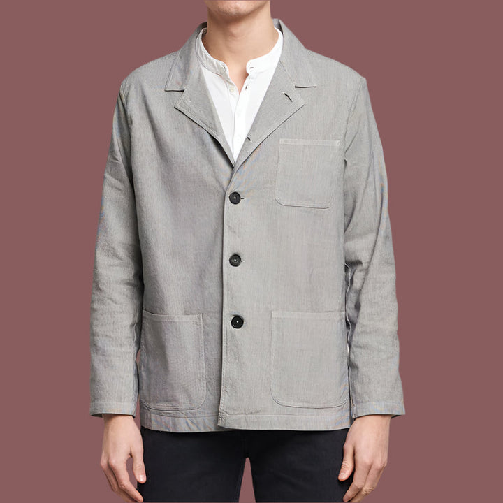 Men’s Jacket – Regular Fit – Breathable Blend – Single-Breasted Smart Casual Style