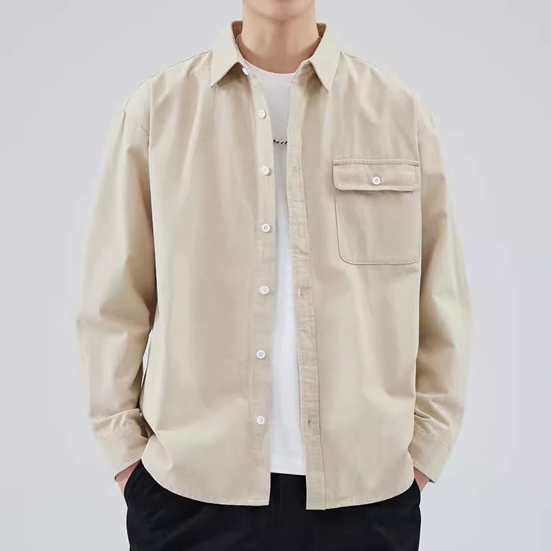 Men’s Button-Down Shirt - 100% Cotton - Relaxed Fit - Long Sleeve Casual Style