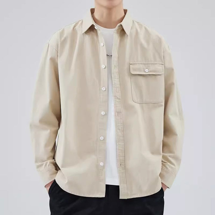 Men’s Button-Down Shirt - 100% Cotton - Relaxed Fit - Long Sleeve Casual Style
