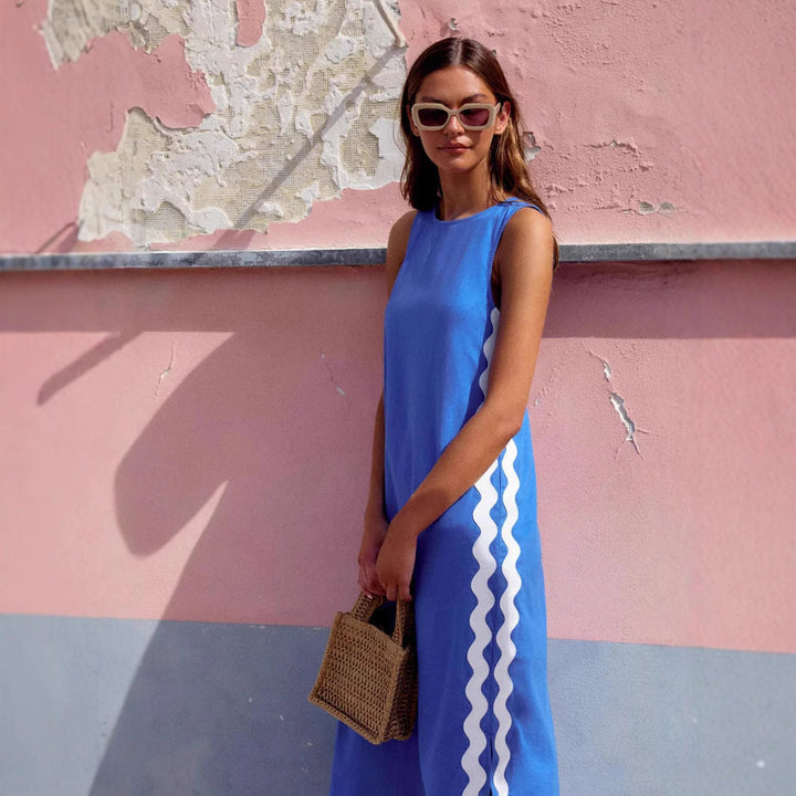 Women’s Maxi Dress - Sleeveless Relaxed Fit - Round Neck - Lightweight Casual Style