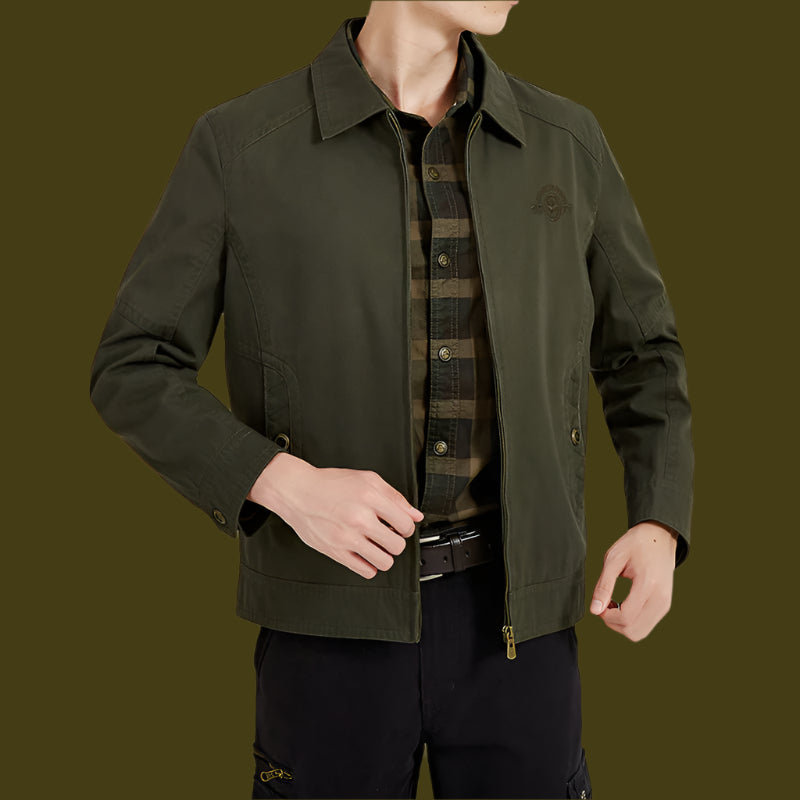 Men’s Jacket – Relaxed Fit – Zipper Front – Buttoned Pockets