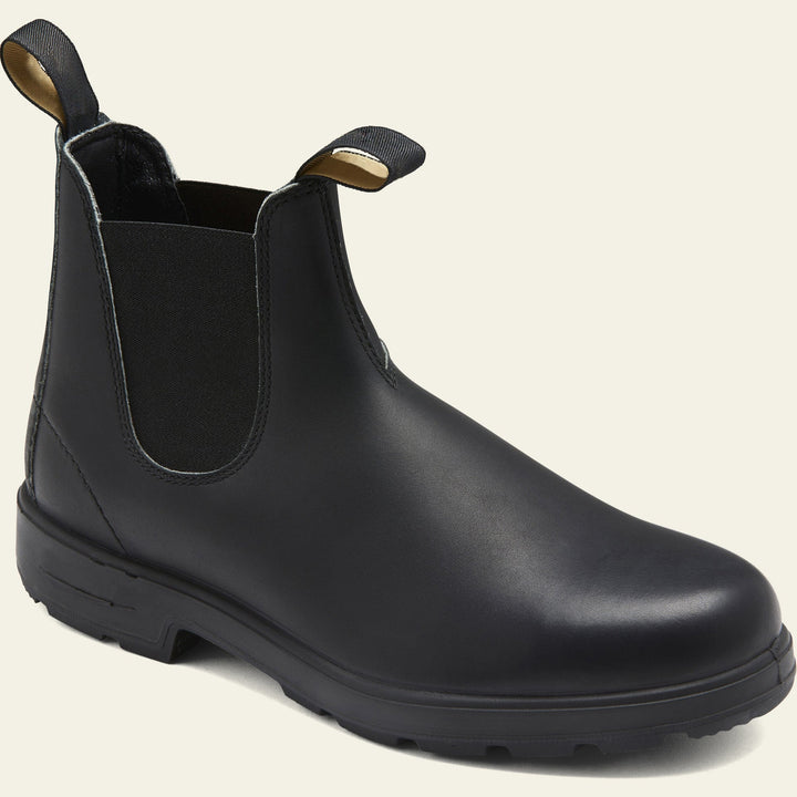 Men's Chelsea Boots - Leather - Ankle Length - Slip-On - Rugged Sole Casual Fit
