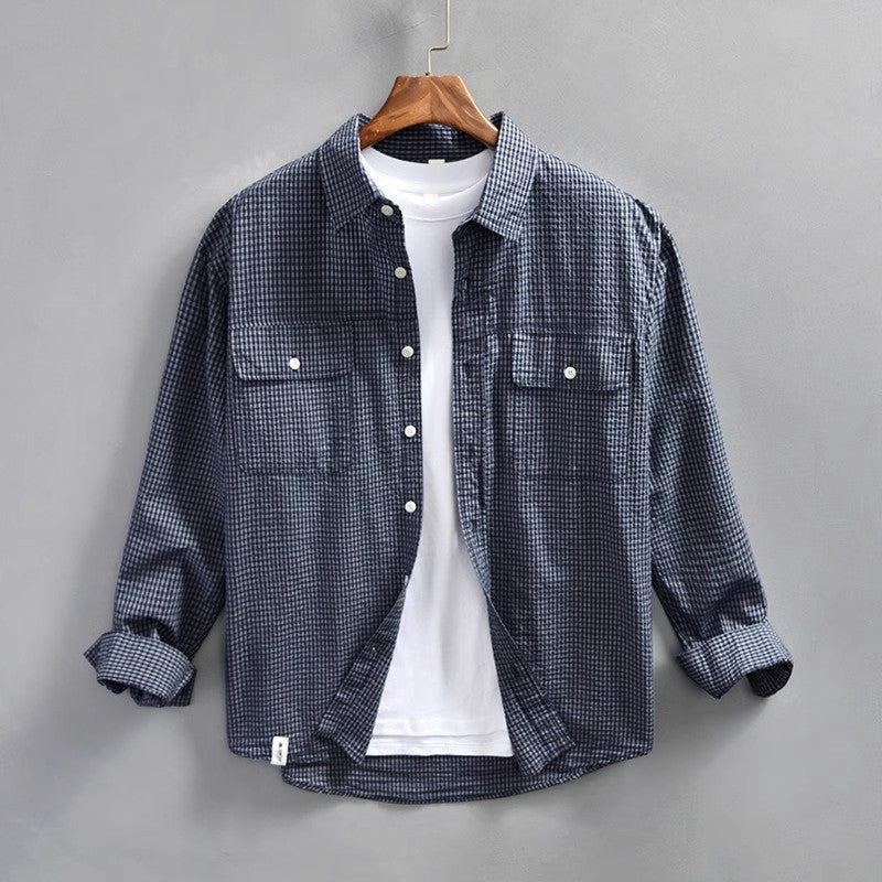 Men’s Button-Up Shirt – Lightweight Cotton – Relaxed Fit – Long Sleeve Casual