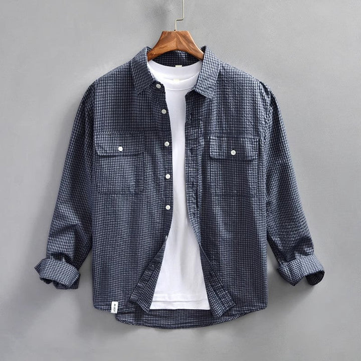 Men’s Button-Up Shirt – Lightweight Cotton – Relaxed Fit – Long Sleeve Casual