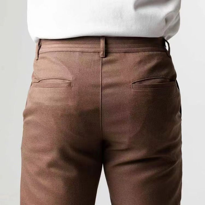 Men’s Slim Fit Pants - Tapered Leg - Cotton Blend - Full Length - Casual Everyday Wear