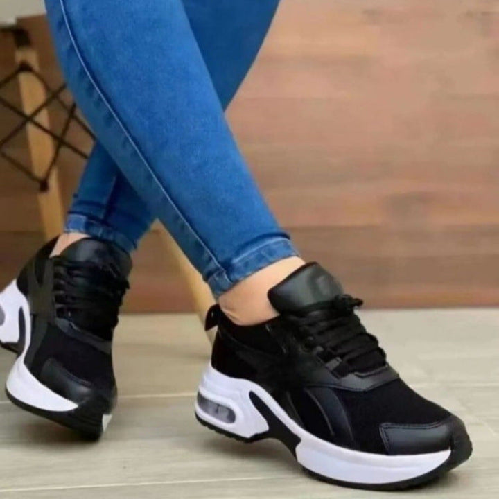 Women’s Sneakers – Breathable Mesh – Cushioned Sole – Lace-Up Low-Top Athletic Fit