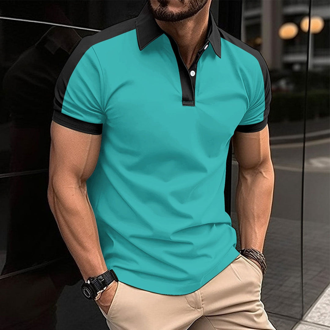 Men’s Polo Shirt – Slim Fit – Contrast Collar & Sleeve – Soft Natural Fibers