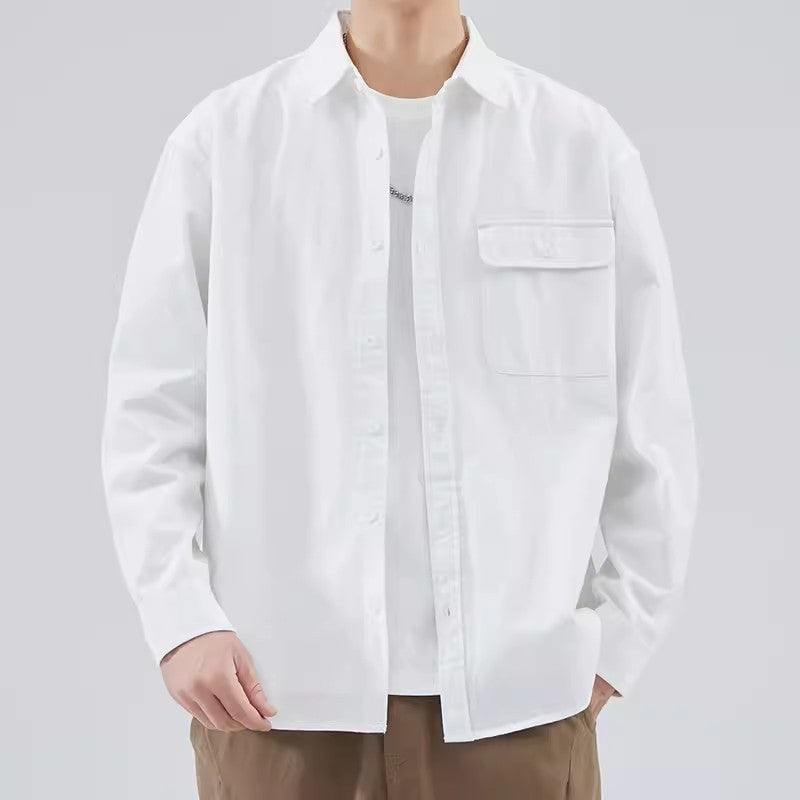 Men’s Button-Down Shirt - 100% Cotton - Relaxed Fit - Long Sleeve Casual Style