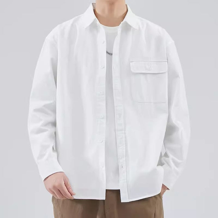 Men’s Button-Down Shirt - 100% Cotton - Relaxed Fit - Long Sleeve Casual Style