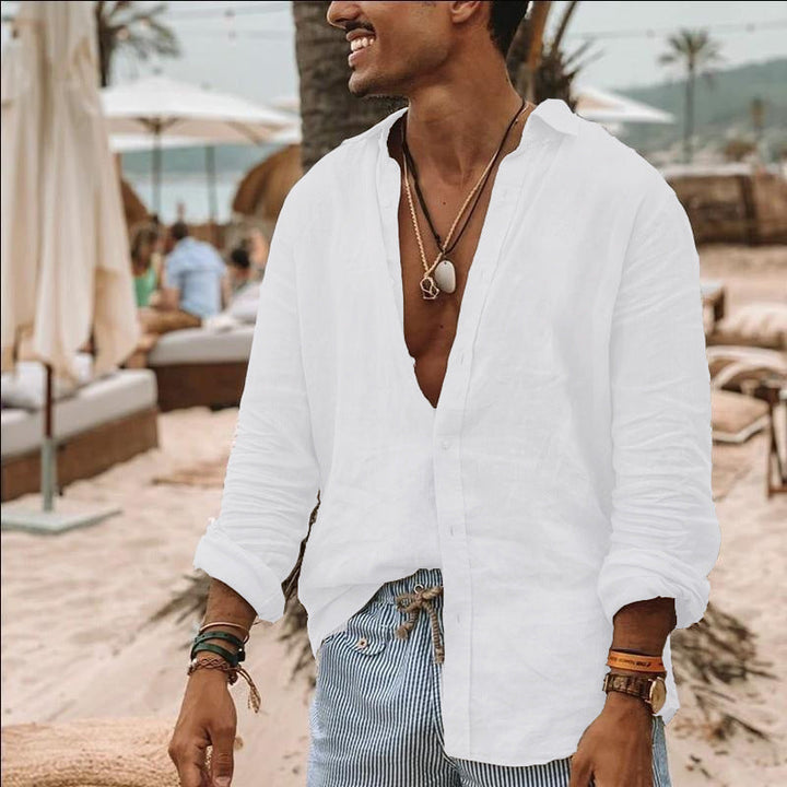 Men’s Button-Down Shirt – Natural Fibers – Relaxed Fit – Long Sleeve Casual Style